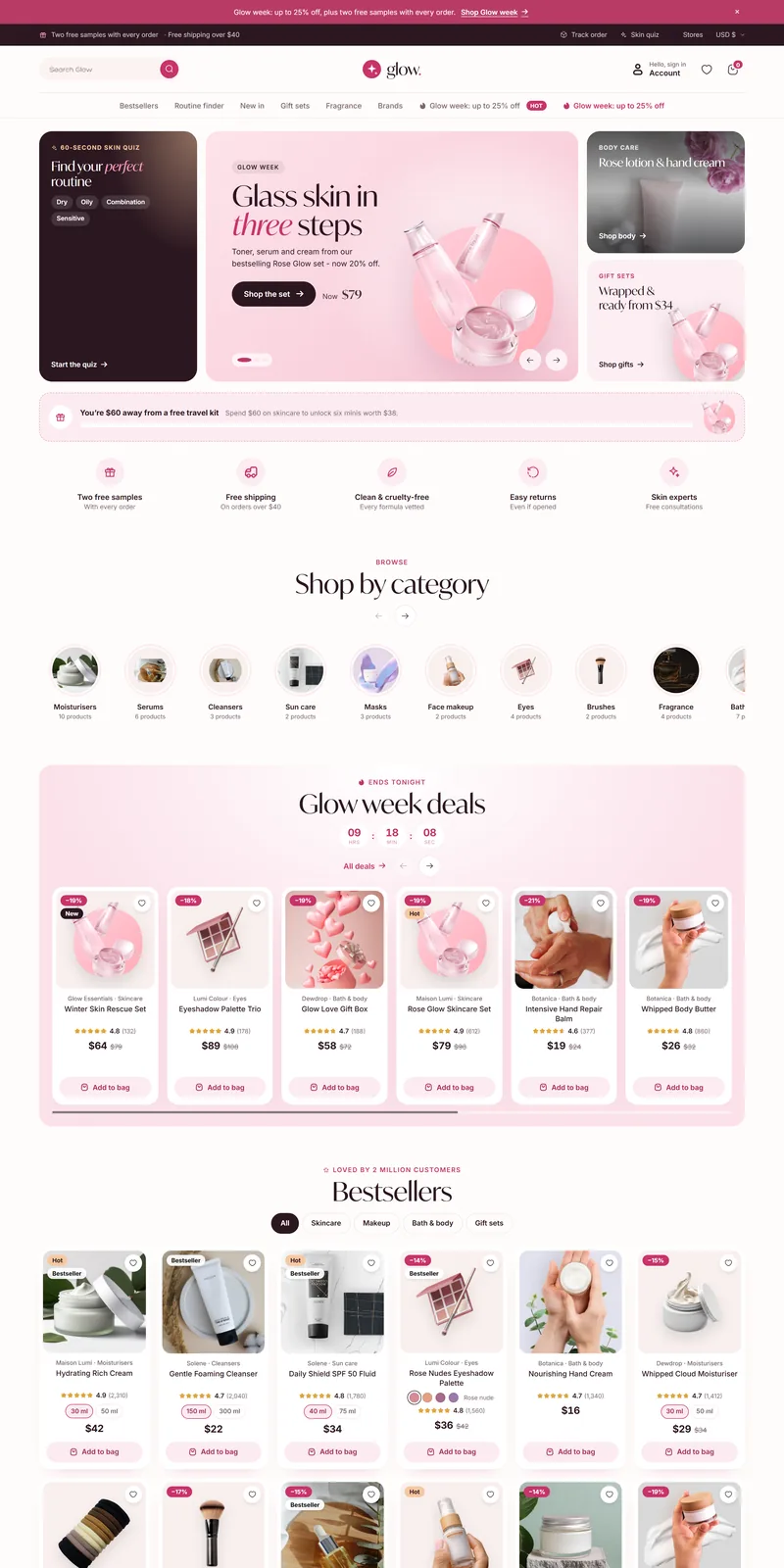 Glow demo home page