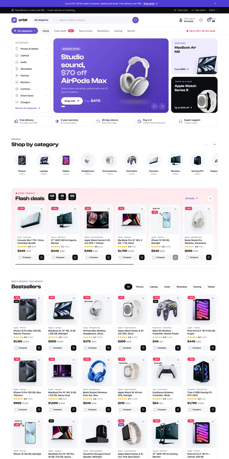 Orbit demo home page