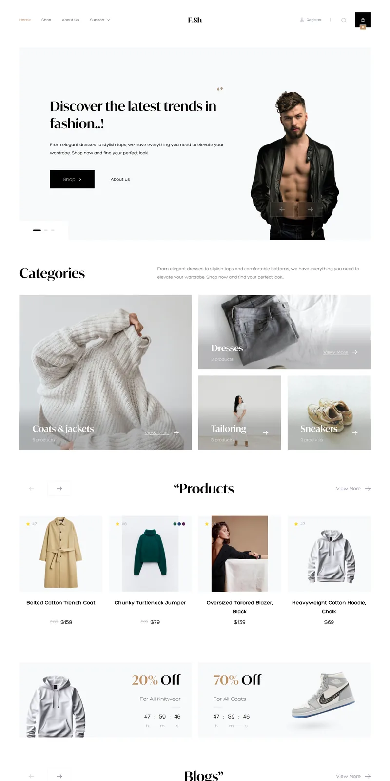 F.Shop demo home page