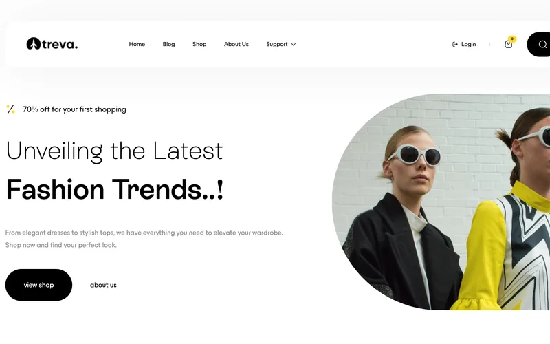 Treva Minimal demo home page
