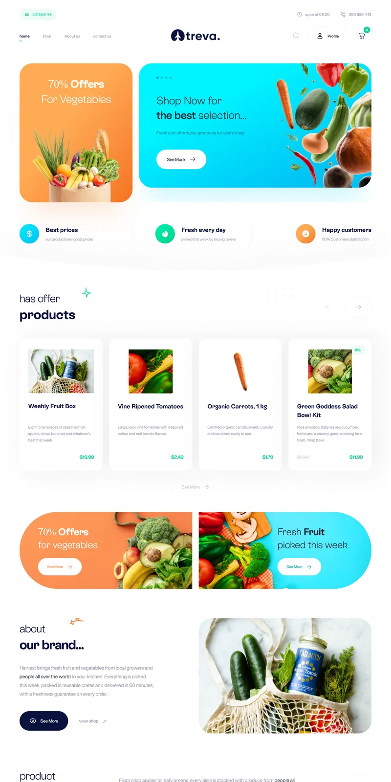 Harvest Market demo home page