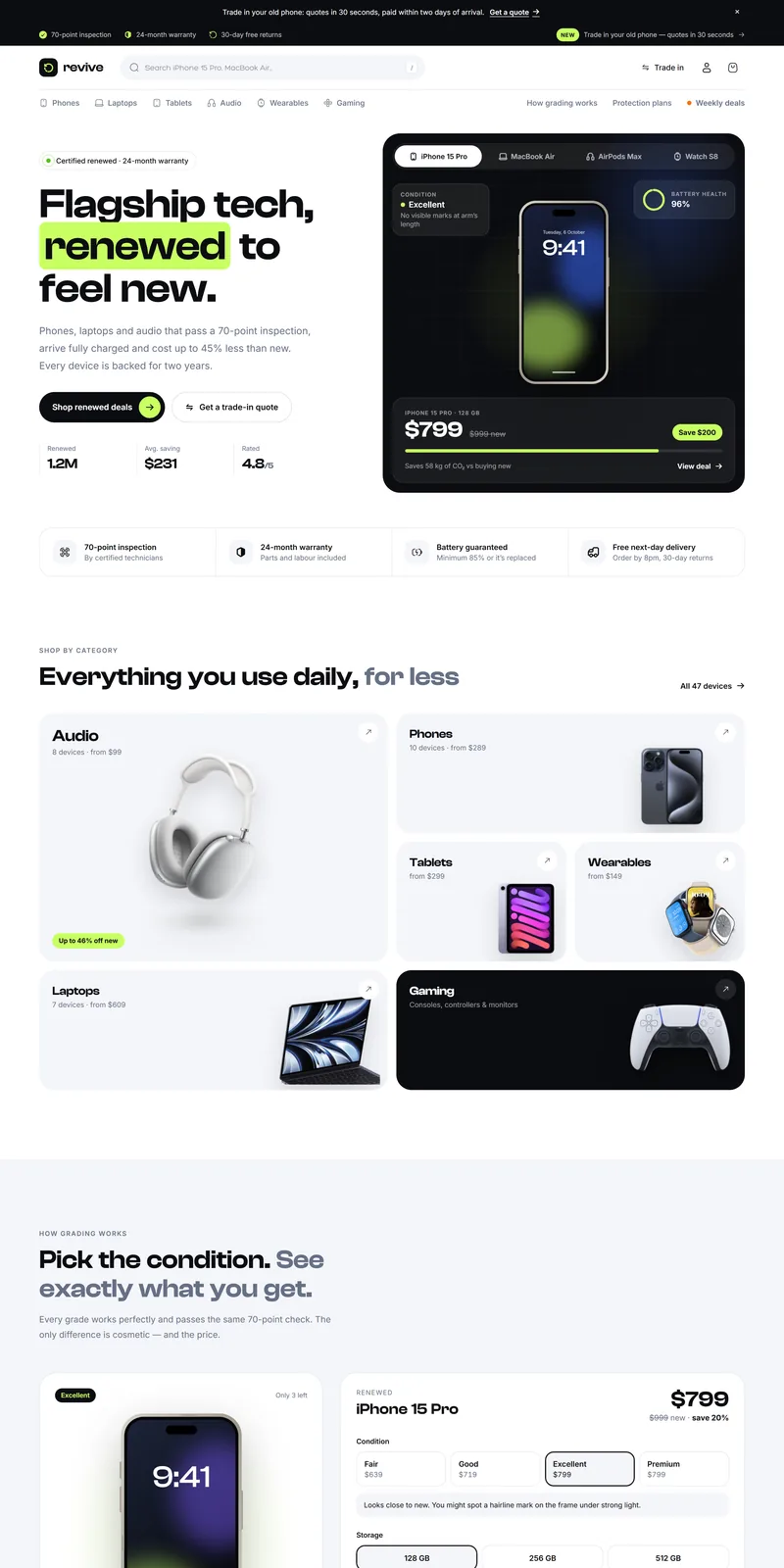 Revive demo home page