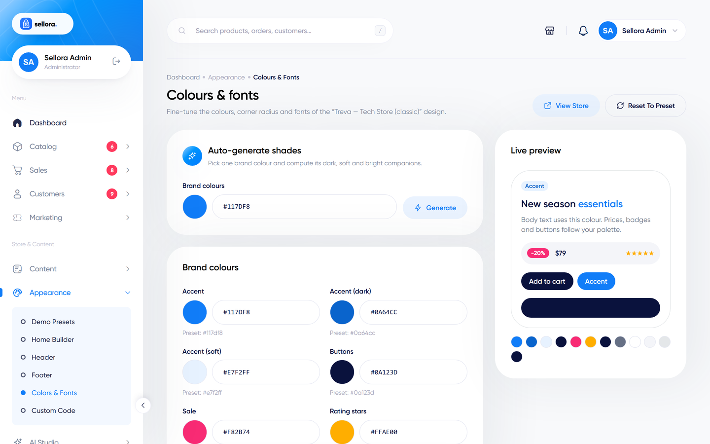 Colours and fonts